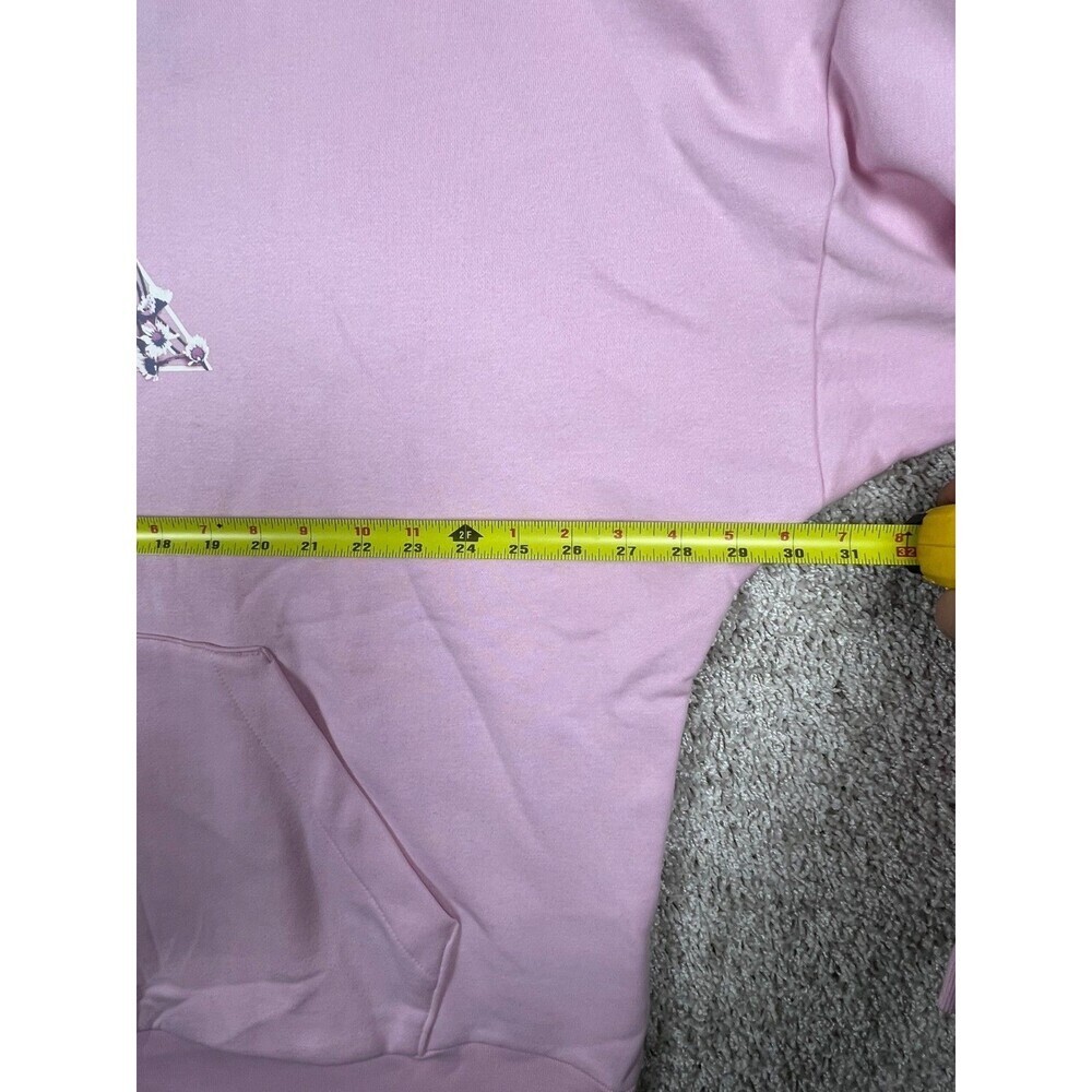 Adidas Floral Logo Hoodie 2XL Pink Fleece Pullover Sweatshirt NWT - Picture 2 of 8